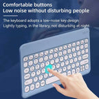 Multilingual Bluetooth Round Keycap Keyboard for iPad Air Pro Wireless Rechargeable Keyboard for Phone Tablet Laptop Universal
