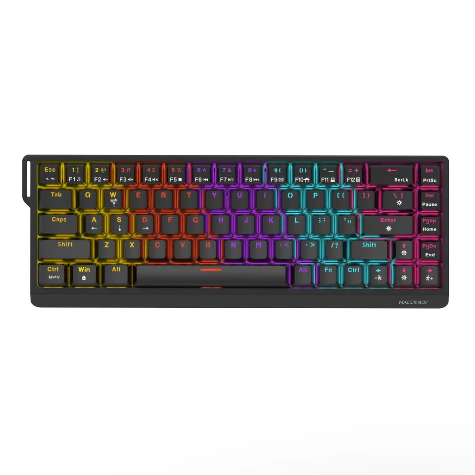 AJAZZ NK68 V2 Wired Mechanical Gaming Keyboard, Red Switch, Full Hot-Swappable, RGB Streamer Light, 68 Keys for Gaming & Office