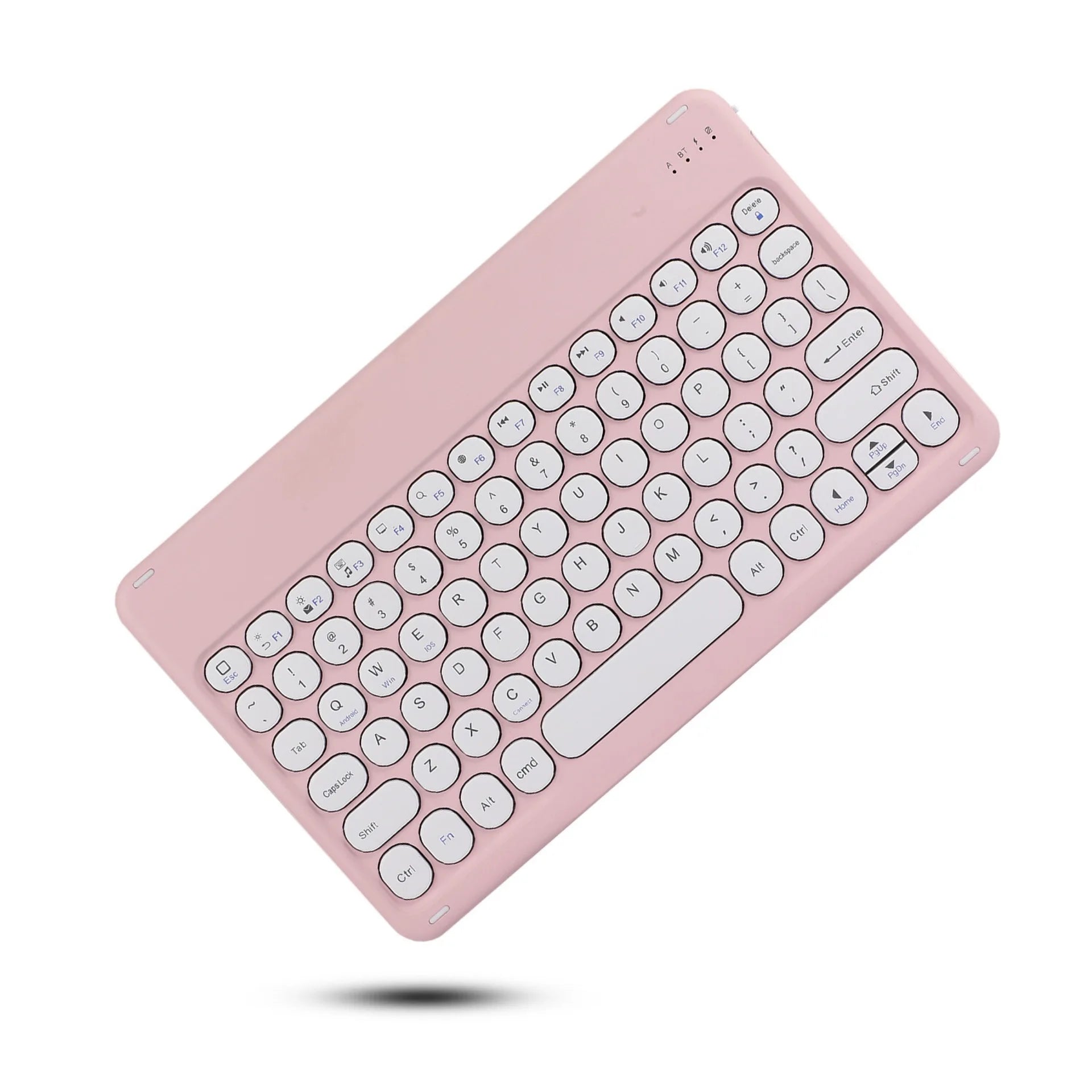 Multilingual Bluetooth Round Keycap Keyboard for iPad Air Pro Wireless Rechargeable Keyboard for Phone Tablet Laptop Universal