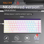 AJAZZ NK68 V2 Wired Mechanical Gaming Keyboard, Red Switch, Full Hot-Swappable, RGB Streamer Light, 68 Keys for Gaming & Office