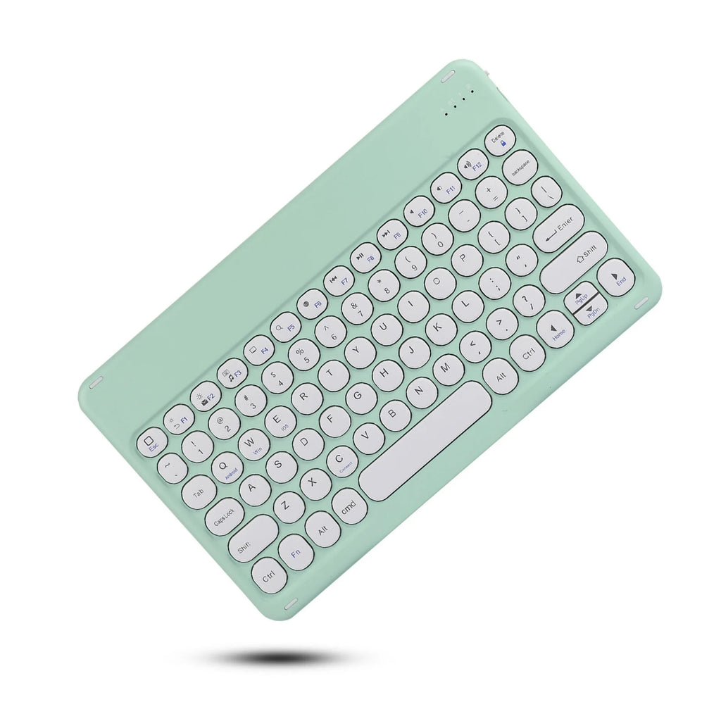 Multilingual Bluetooth Round Keycap Keyboard for iPad Air Pro Wireless Rechargeable Keyboard for Phone Tablet Laptop Universal