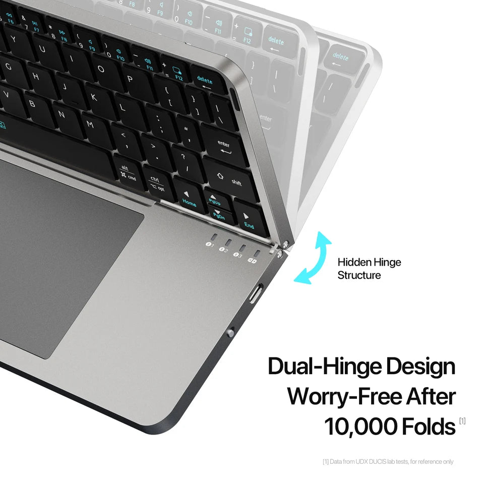 DUX DUCIS Foldable Bluetooth 5.0 Keyboard with Touchpad & Phone Holder For Phones Tablets PC iOS Android Windows Mac