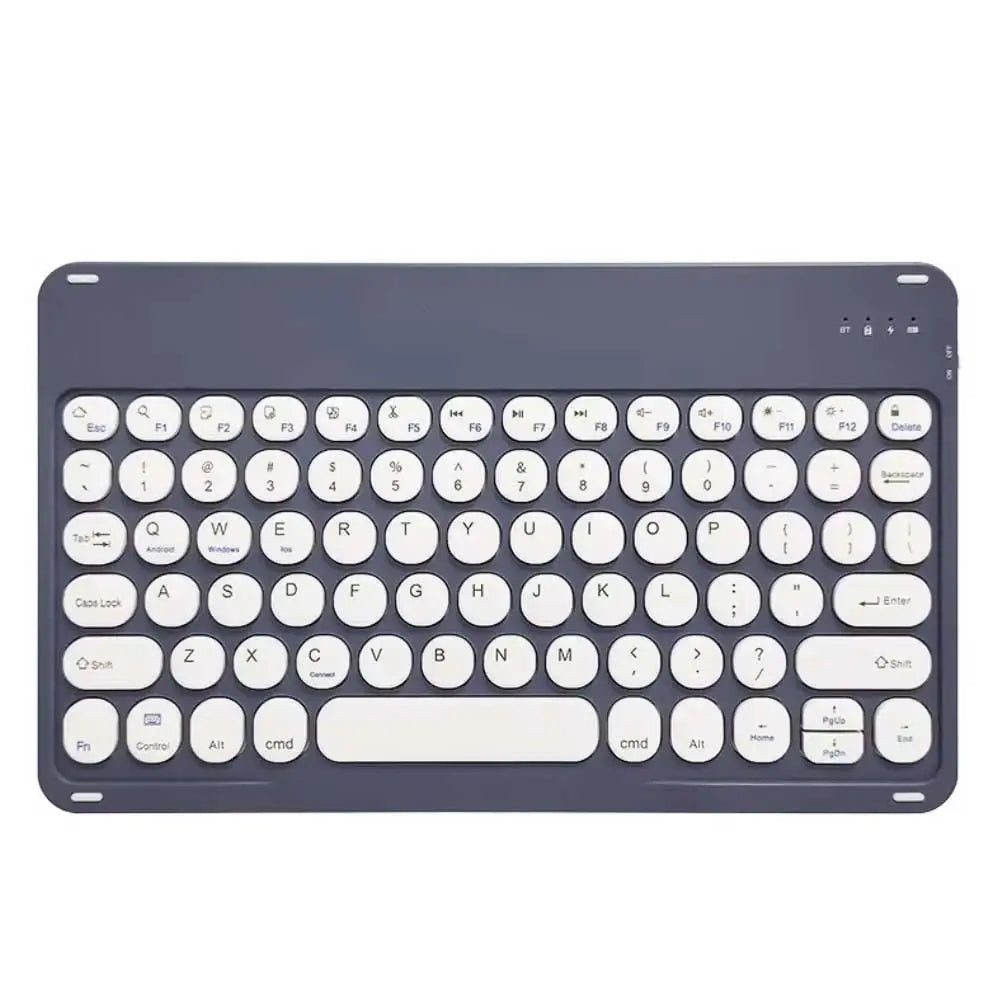 Multilingual Bluetooth Round Keycap Keyboard for iPad Air Pro Wireless Rechargeable Keyboard for Phone Tablet Laptop Universal