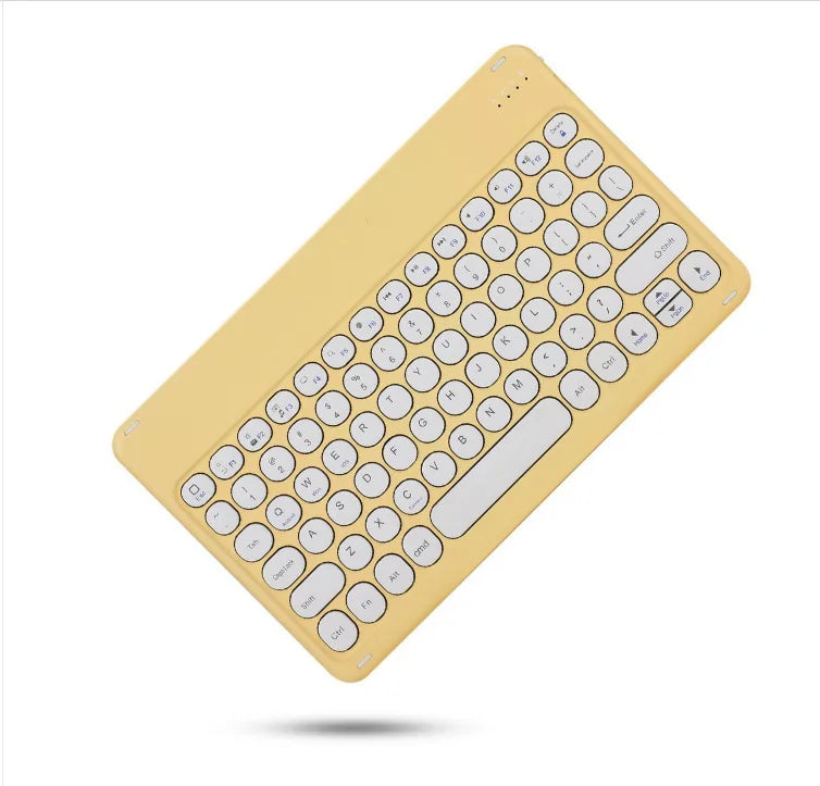 Multilingual Bluetooth Round Keycap Keyboard for iPad Air Pro Wireless Rechargeable Keyboard for Phone Tablet Laptop Universal