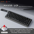 AJAZZ NK68 V2 Wired Mechanical Gaming Keyboard, Red Switch, Full Hot-Swappable, RGB Streamer Light, 68 Keys for Gaming & Office