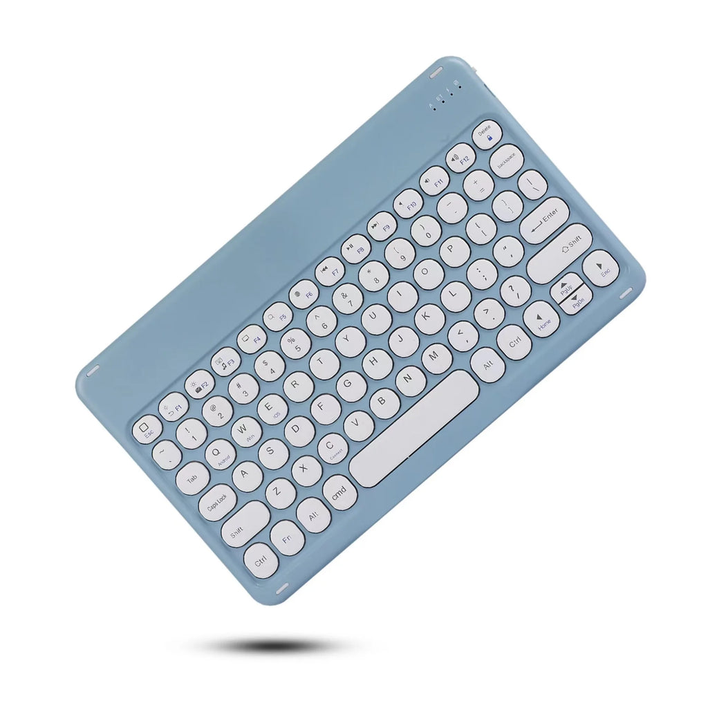 Multilingual Bluetooth Round Keycap Keyboard for iPad Air Pro Wireless Rechargeable Keyboard for Phone Tablet Laptop Universal