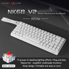 AJAZZ NK68 V2 Wired Mechanical Gaming Keyboard, Red Switch, Full Hot-Swappable, RGB Streamer Light, 68 Keys for Gaming & Office