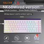 AJAZZ NK68 V2 Wired Mechanical Gaming Keyboard, Red Switch, Full Hot-Swappable, RGB Streamer Light, 68 Keys for Gaming & Office