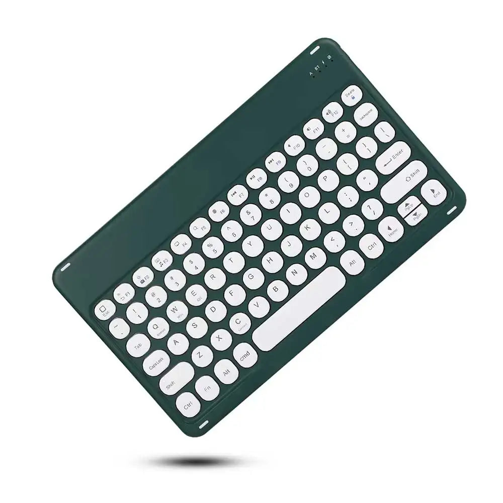 Multilingual Bluetooth Round Keycap Keyboard for iPad Air Pro Wireless Rechargeable Keyboard for Phone Tablet Laptop Universal