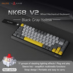 AJAZZ NK68 V2 Wired Mechanical Gaming Keyboard, Red Switch, Full Hot-Swappable, RGB Streamer Light, 68 Keys for Gaming & Office