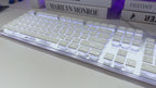 EWEADN GX710S Office Keyboard silent, All-Metal Panel 104 Keys Wired with Water Drop Keycaps, for Game and Office White & Black