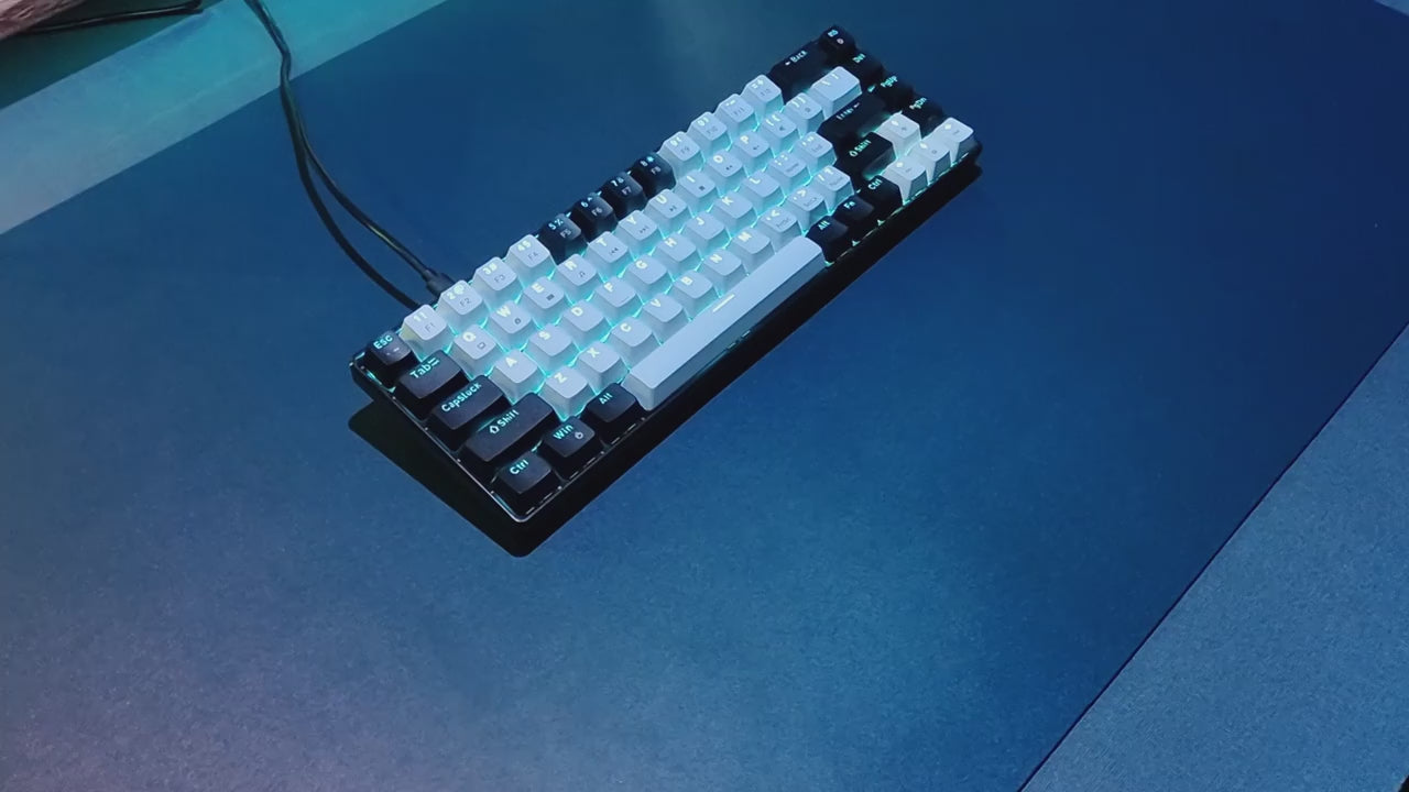 68 Keys Mechanical Keyboard Ergonomics RGB Backlit LED Hot Swappable Blue Switch Gaming Keyboard for PC Laptop Office