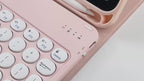 Multilingual Bluetooth Round Keycap Keyboard for iPad Air Pro Wireless Rechargeable Keyboard for Phone Tablet Laptop Universal