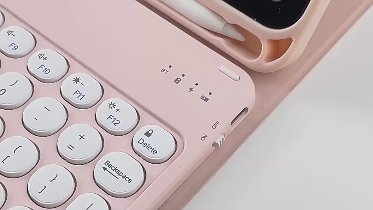 Multilingual Bluetooth Round Keycap Keyboard for iPad Air Pro Wireless Rechargeable Keyboard for Phone Tablet Laptop Universal