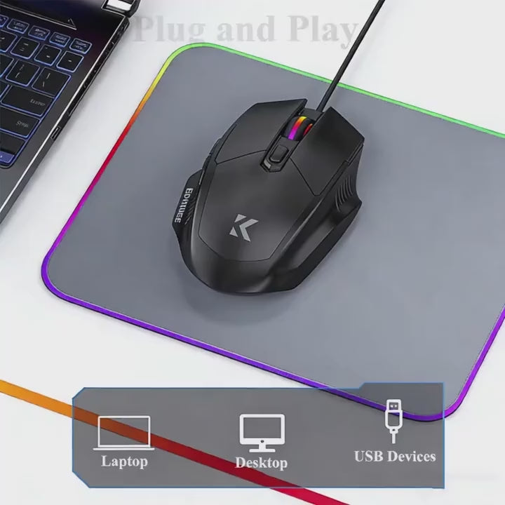 KEBIDUMEI RGB Mechanical Keyboard USB Wired Gaming Keyboard 104Keys Hot Swappable Ergonomic Keyboard Computer Accessories For PC