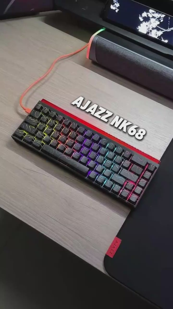 New Ajazz Nacodex Nk68 Mechanical Keyboard Terrain keycap Rgb Light Bar 68-Key Wired Gaming Office Wired Connect Keyboard